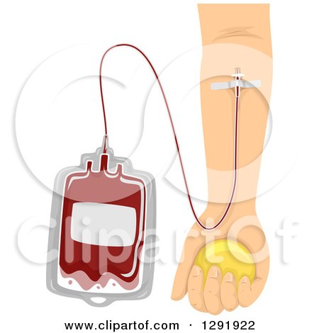 Clipart of a Bag and Donor Donating Blood - Royalty Free Vector Illustration by BNP Design Studio