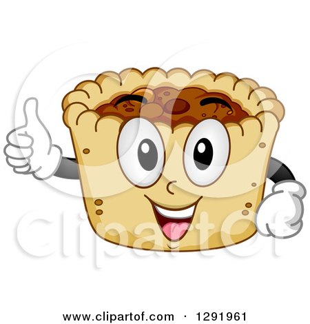 Clipart of a Cartoon Happy Butter Tart Character Holding a Thumb up - Royalty Free Vector Illustration by BNP Design Studio