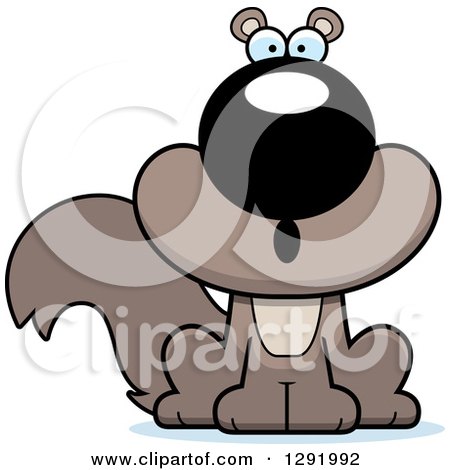 Clipart of a Cartoon Surprised Gasping Sitting Squirrel - Royalty Free Vector Illustration by Cory Thoman