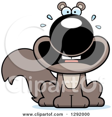 Clipart of a Cartoon Scared Screaming Sitting Squirrel - Royalty Free Vector Illustration by Cory Thoman