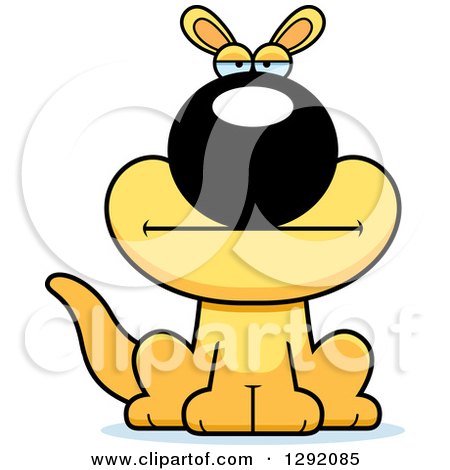 Clipart of a Cartoon Bored Sitting Yellow Kangaroo - Royalty Free Vector Illustration by Cory Thoman