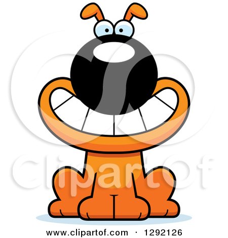 Clipart of a Cartoon Happy Grinning Orange Dog - Royalty Free Vector Illustration by Cory Thoman