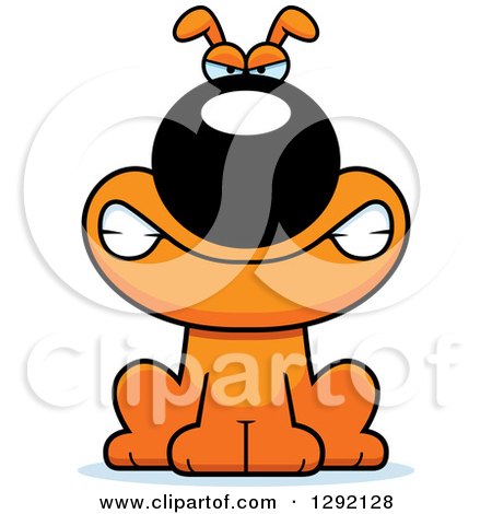 Clipart of a Cartoon Mad Orange Dog Snarling - Royalty Free Vector Illustration by Cory Thoman