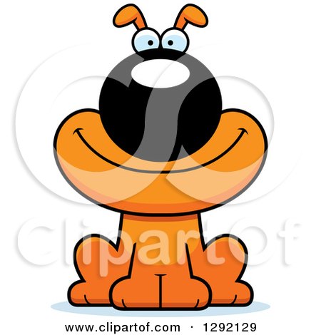 Clipart of a Cartoon Happy Orange Dog - Royalty Free Vector Illustration by Cory Thoman