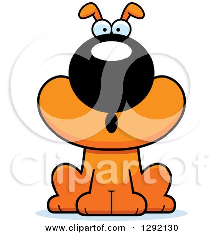 Clipart of a Cartoon Surprised Gasping Orange Dog - Royalty Free Vector Illustration by Cory Thoman