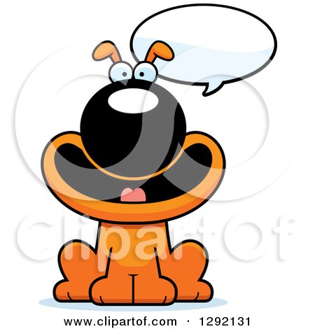 Clipart of a Cartoon Happy Talking Orange Dog - Royalty Free Vector Illustration by Cory Thoman