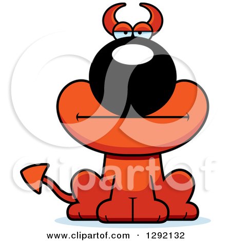 Clipart of a Cartoon Bored Devil Dog - Royalty Free Vector Illustration by Cory Thoman