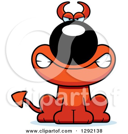 Clipart of a Cartoon Mad Devil Dog - Royalty Free Vector Illustration by Cory Thoman