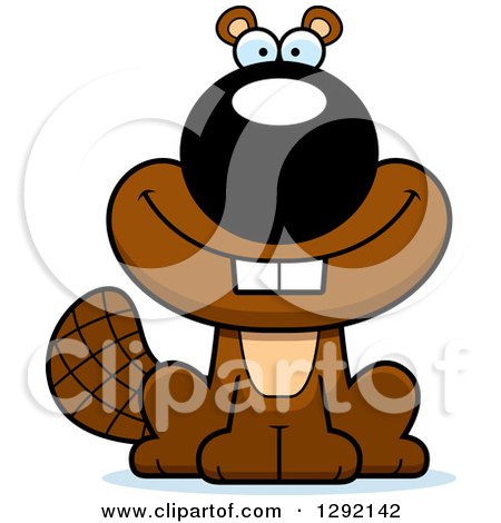 Clipart of a Cartoon Happy Smiling Beaver - Royalty Free Vector Illustration by Cory Thoman