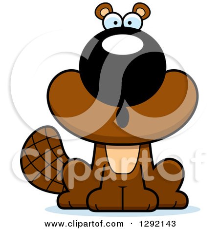 Clipart of a Cartoon Surprised Gasping Beaver - Royalty Free Vector Illustration by Cory Thoman