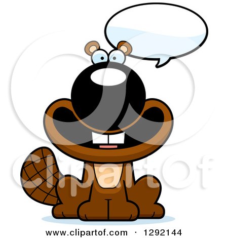 Clipart of a Cartoon Happy Talking Beaver - Royalty Free Vector Illustration by Cory Thoman
