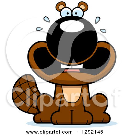 Clipart of a Cartoon Screaming Scared Beaver - Royalty Free Vector Illustration by Cory Thoman