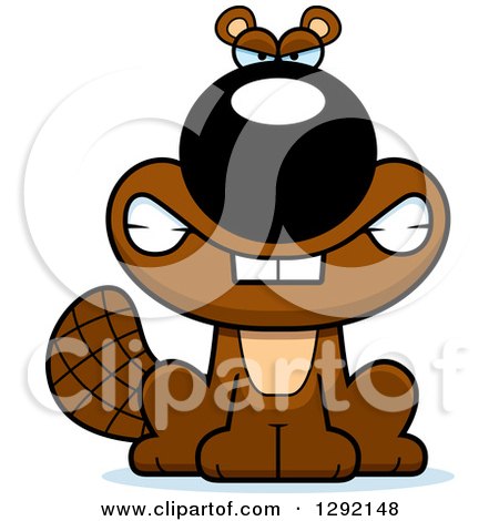 Clipart of a Cartoon Mad Beaver Snarling - Royalty Free Vector Illustration by Cory Thoman