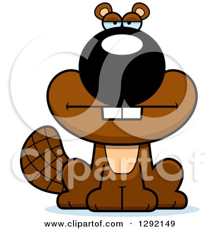 Clipart of a Cartoon Bored Beaver - Royalty Free Vector Illustration by Cory Thoman