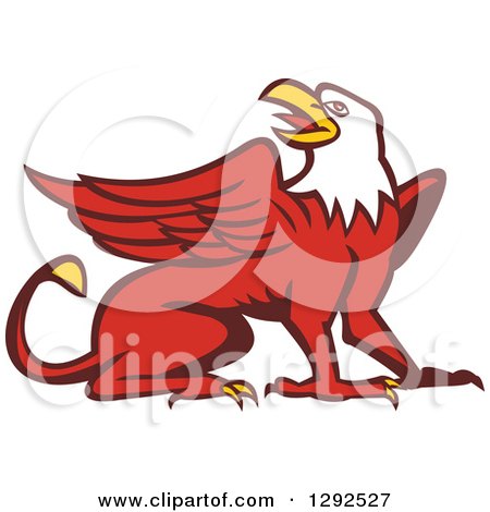 Clipart of a Retro Cartoon Styled Griffin - Royalty Free Vector Illustration by patrimonio