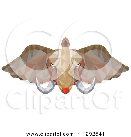 Clipart of a Geometric Tusked Elephant Head - Royalty Free Vector Illustration by patrimonio