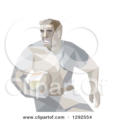 Clipart of a Geometric Male Rugby Player - Royalty Free Vector Illustration by patrimonio
