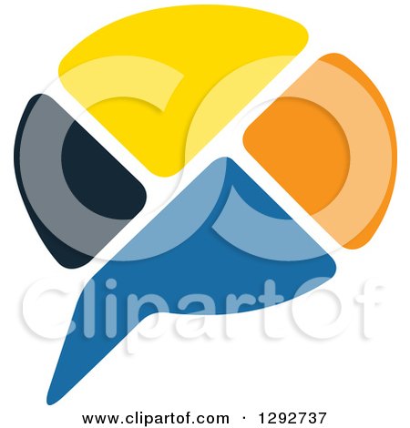 Clipart of a Colorful Blocky Instant Messenger Chat Balloon - Royalty Free Vector Illustration by ColorMagic