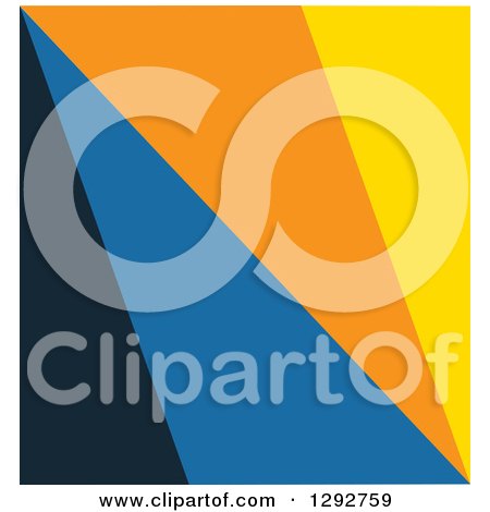 Clipart of a Square of Abstract Yellow Orange Navy and Blue Triangles - Royalty Free Vector Illustration by ColorMagic