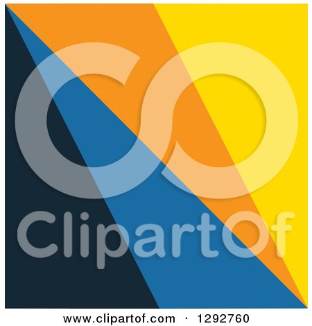 Clipart of a Square of Abstract Yellow Orange and Blue Triangles - Royalty Free Vector Illustration by ColorMagic