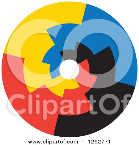 Clipart of a Flat Design of a Colorful Infinity Spiral Circle - Royalty Free Vector Illustration by ColorMagic