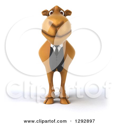Clipart of a 3d Happy Business Camel - Royalty Free Illustration by Julos