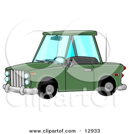 Green Two Door Car Clipart Illustration by djart