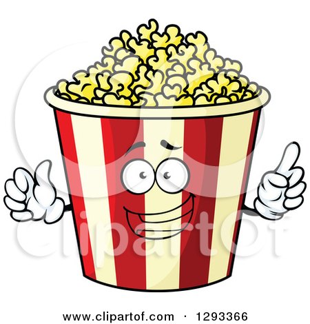 Clipart of a Smart Talking Popcorn Bucket Character - Royalty Free Vector Illustration by Vector Tradition SM