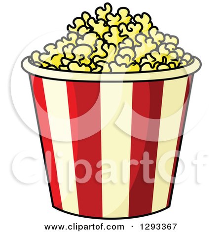 Clipart of a Bucket of Buttered Popcorn - Royalty Free Vector Illustration by Vector Tradition SM