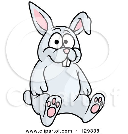 Clipart of a Sitting Happy Rabbit - Royalty Free Vector Illustration by Vector Tradition SM
