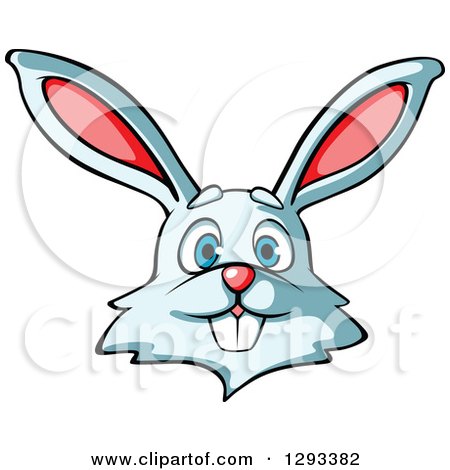 Clipart of a Cartoon Happy Rabbit Face - Royalty Free Vector Illustration by Vector Tradition SM
