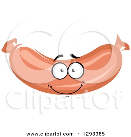 Clipart of a Happy Sausage Link Character - Royalty Free Vector Illustration by Vector Tradition SM