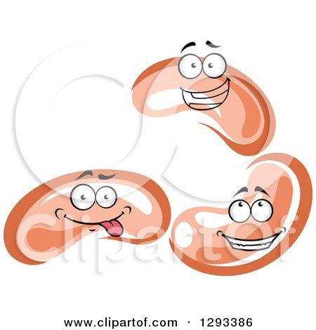 Clipart of Happy Sausage Link Characters - Royalty Free Vector Illustration by Vector Tradition SM