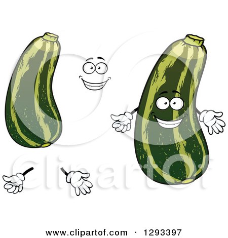 Clipart of a Face, Hands and Zucchinis - Royalty Free Vector Illustration by Vector Tradition SM