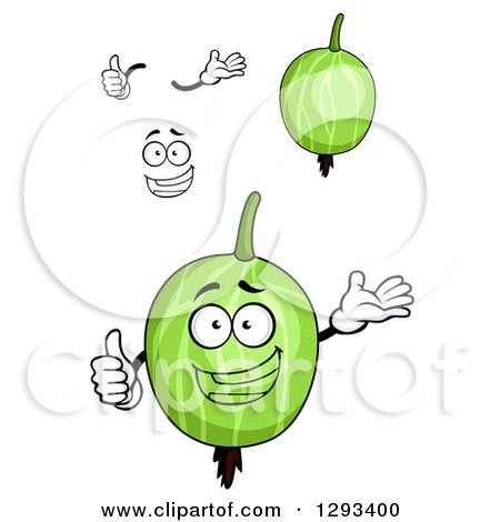 Clipart of a Face, Hands and Gooseberries - Royalty Free Vector Illustration by Vector Tradition SM