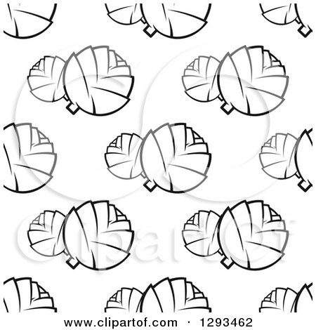 Clipart of a Seamless Pattern Background of Black and White Artichokes - Royalty Free Vector Illustration by Vector Tradition SM