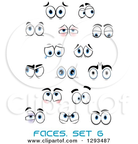 Clipart of a Faces with Different Expressions and Text 6 - Royalty Free Vector Illustration by Vector Tradition SM