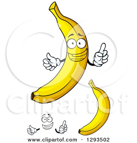 Clipart of a Face, Hands and Bananas - Royalty Free Vector Illustration by Vector Tradition SM