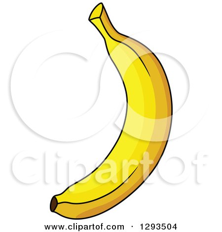 Clipart of a Ripe Yellow Banana - Royalty Free Vector Illustration by Vector Tradition SM