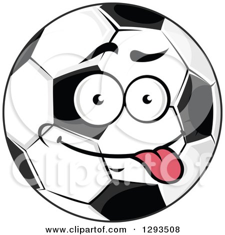 Clipart of a Cartoon Goofy Soccer Ball Character - Royalty Free Vector Illustration by Vector Tradition SM