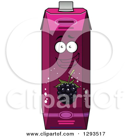 Clipart of a Happy Blackberry Juice Carton Character 2 - Royalty Free Vector Illustration by Vector Tradition SM