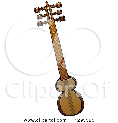 Clipart of a Cartoon Turkish Kemenche Stringed Instrument - Royalty Free Vector Illustration by Vector Tradition SM