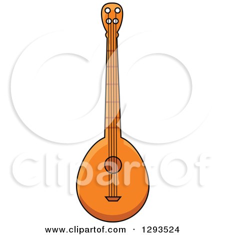 Clipart of a Cartoon Domra Stringed Instrument - Royalty Free Vector Illustration by Vector Tradition SM