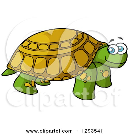 Clipart of a Cartoon Happy Tortoise - Royalty Free Vector Illustration by Vector Tradition SM
