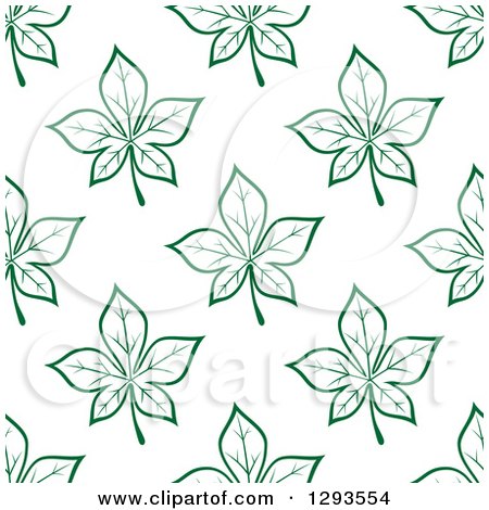 Clipart of a Seamless Pattern Background of Green Leaves - Royalty Free Vector Illustration by Vector Tradition SM