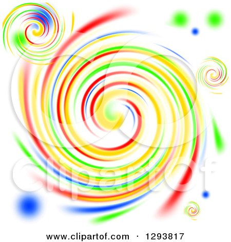 Clipart of a Background of Vibrant Colorful Swirls on White - Royalty Free Illustration by oboy