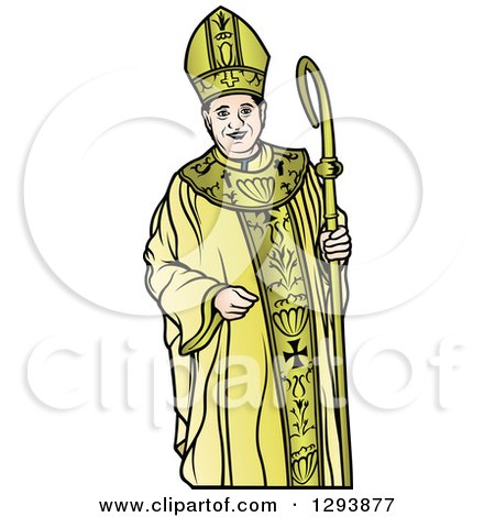 Clipart of a Bishop in Gold - Royalty Free Vector Illustration by dero