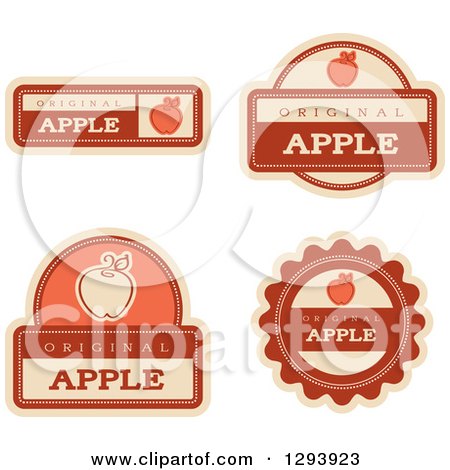 Clipart of a Set of Apple Fruit Flavor Labels - Royalty Free Vector Illustration by Cory Thoman