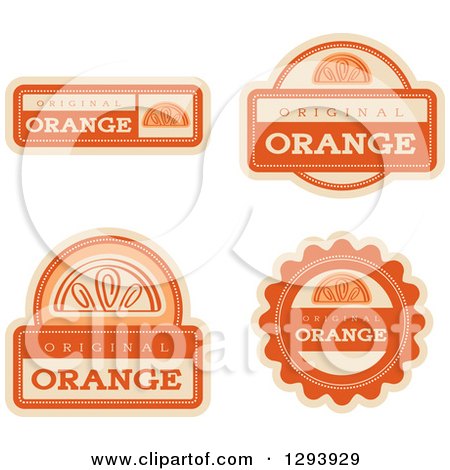 Clipart of a Set of Orange Fruit Flavor Labels - Royalty Free Vector Illustration by Cory Thoman