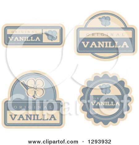 Clipart of a Set of Vanilla Flavor Labels - Royalty Free Vector Illustration by Cory Thoman